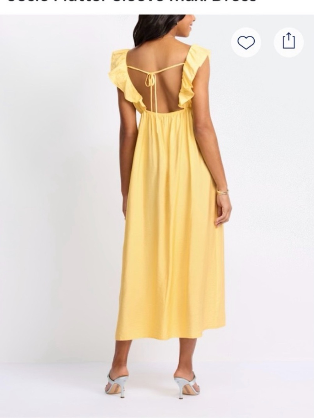 Vero Moda Yellow Ruffle-Shoulder Maxi Dress - Picture 2 of 3